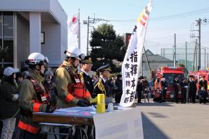 訓練展示での指揮本部