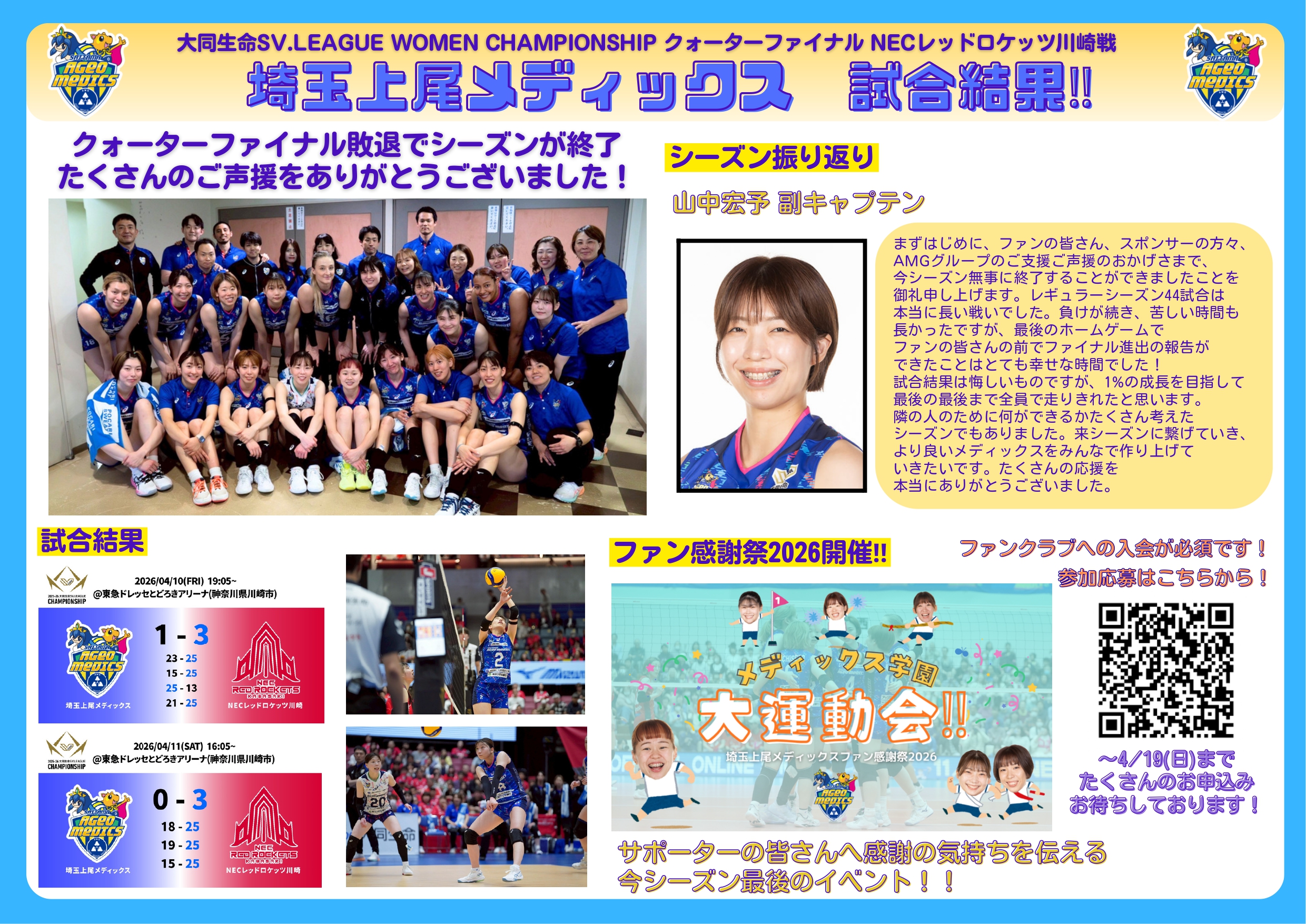 埼玉上尾メデックスNECレッドロケッツ川崎戦