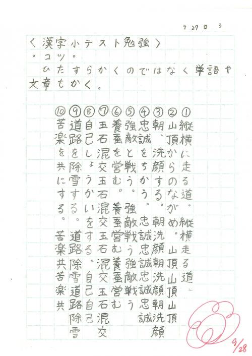 漢字小テスト