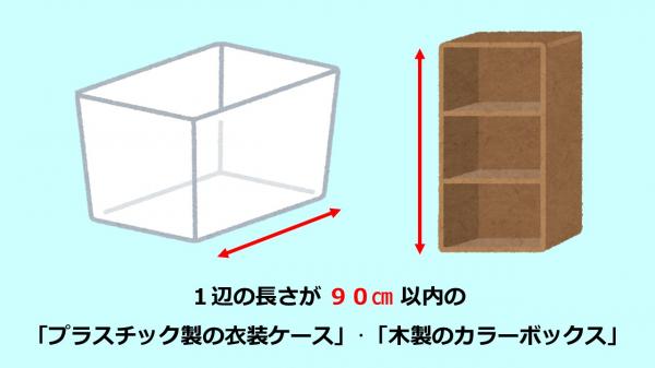 プラスチック製の衣装ケース・木製のカラーボックス