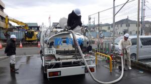 給水車訓練の様子