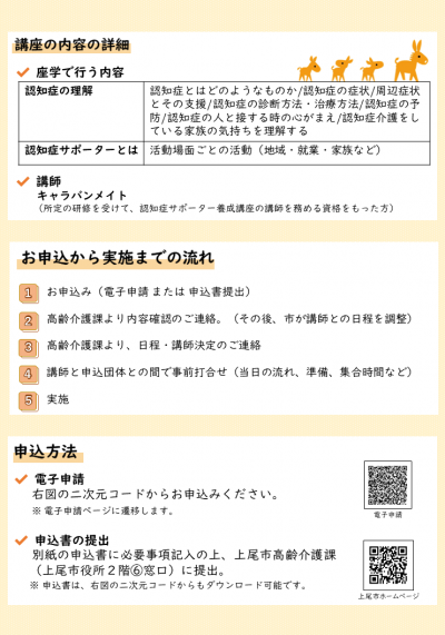 チラシ「認知症サポーター養成講座を開催しませんか？」2枚目