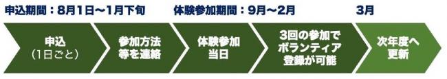 体験参加から登録までの流れ