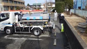 給水車の駐車訓練