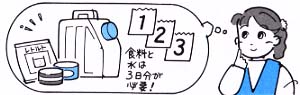 食料と水は3日分が必要